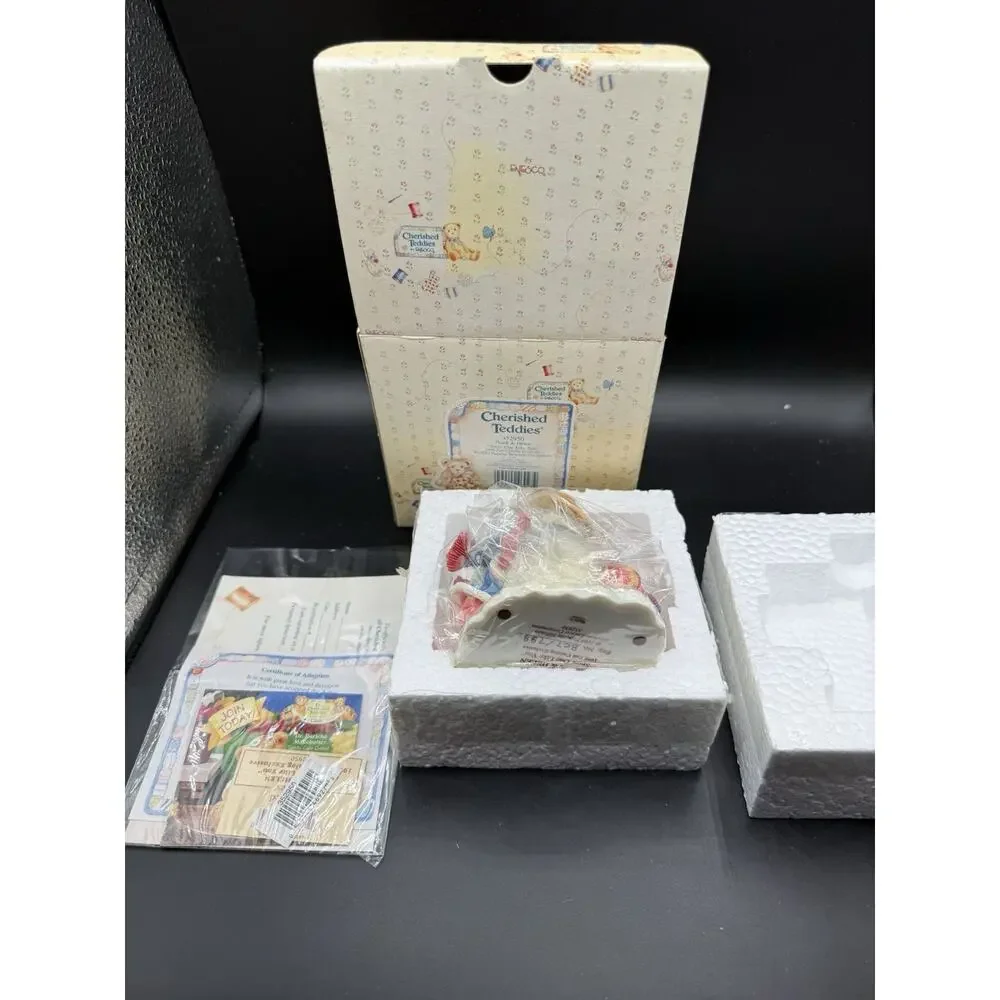 Cherished Teddies Bear Figurine 1998 Frank & Helen # 352950 Box & COA New -7